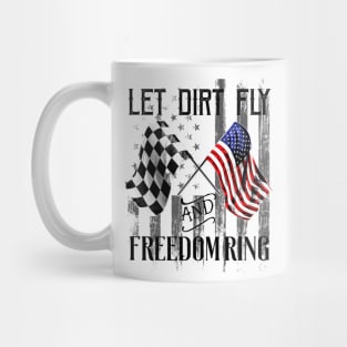 American Flag 4th Of July Dirt Bike Motocross Racing Mug